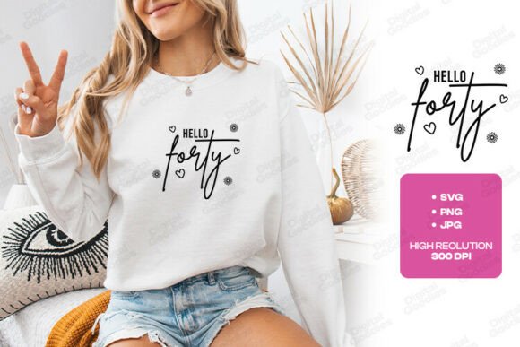 A Graphic Designer's Review of the Hello Forty Birthday Script Heart Design