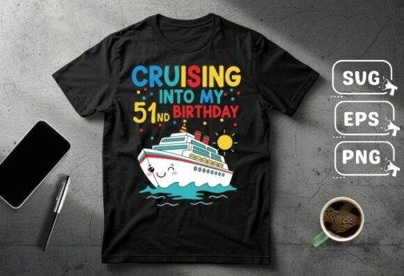 A Graphic Designer's Take on the Cruising Birthday T-Shirt Design Asset