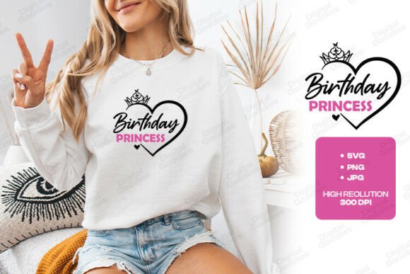 A Princess Crown Heart Design for T-Shirt Graphics