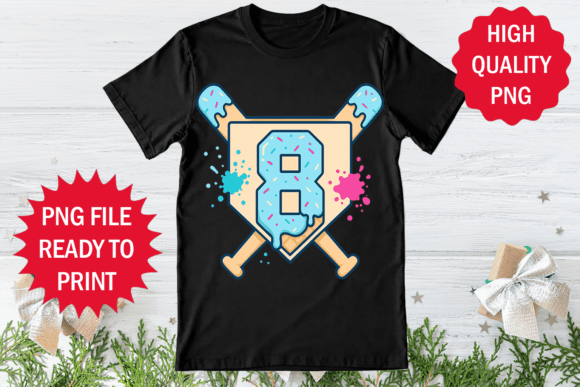 An 8th Birthday Baseball Design for Graphics and T-Shirt Creators