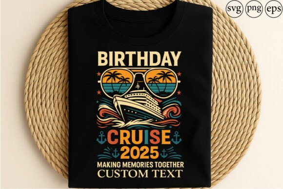 Birthday Cruise Retro Sunglasses Graphics for T-Shirt Designs