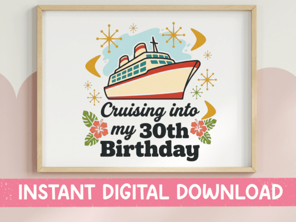 Crafting with the Cruising into My 30th Birthday Retro Graphic