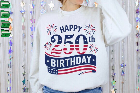 Happy 250th Birthday Graphics for Editorial and T-Shirt Designs