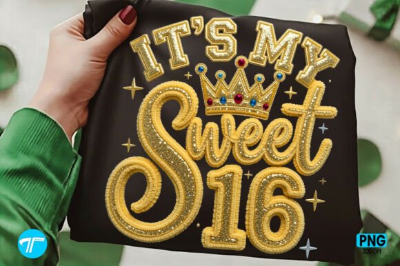 Sweet 16 Birthday Graphics: A Faux Yarn Design for T-Shirt Crafts